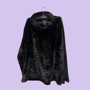 DKNY Black Plush Oversized Turtleneck – Size XL